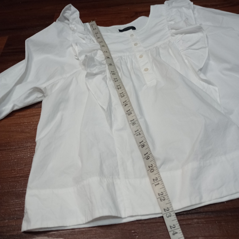 J.Crew Ruffle-Front Poplin Top - Picture 7 of 7